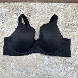 Cacique Bra Womens Size 42D Black Underwire Lightly Lined Balconette